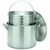 Stock Pot Boiler 120 Qt Aluminum with Lid and Basket BY1200